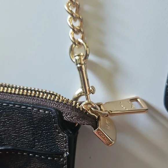 Coach Black Crossbody Bag with Gold Chain - Picture 5 of 10
